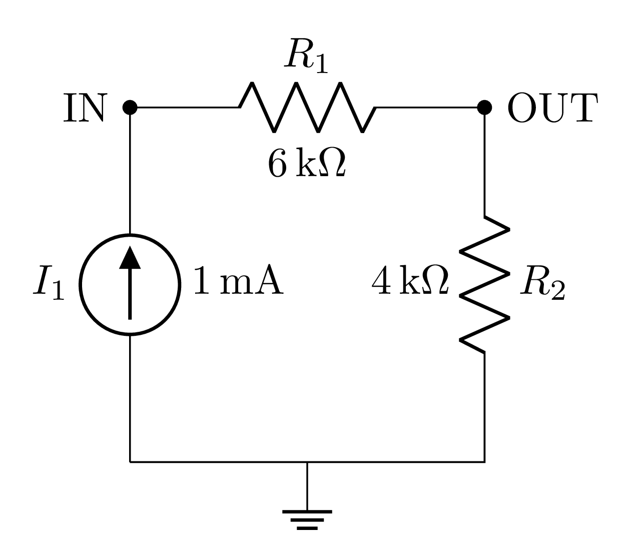 Source with current pointed to IN