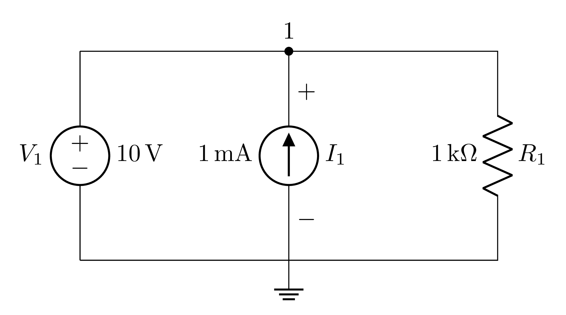 Source with current pointed to GND