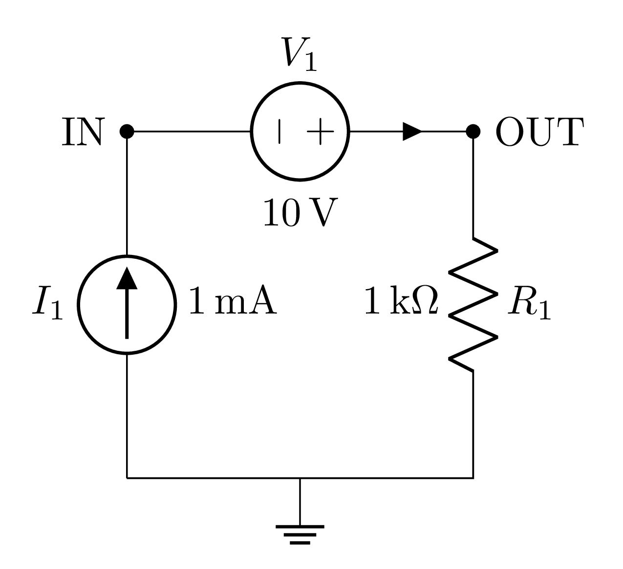 Direction for the voltage current